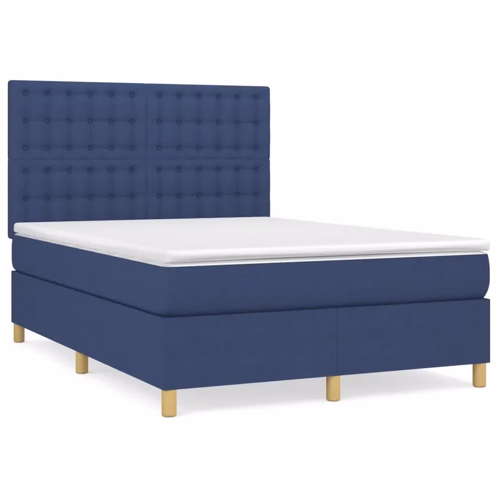 Letto Ibrido con Giroletto a Molle e Materasso vidaXL, Colore Blu e Bianco, L/P/H: 140 x 200 x 40 cm – 2