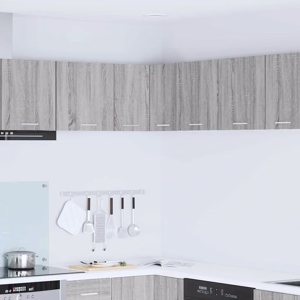 Armadio pensile da cucina moderno vidaXL in MDF, Grigio e Bianco, L/P/H: 57 x 40 x 57 cm