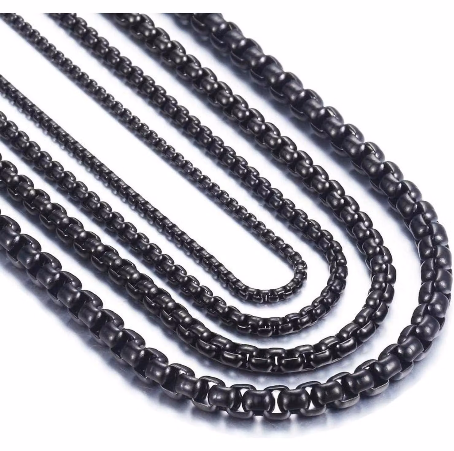 Catena a scatola, acciaio inossidabile, colore nero