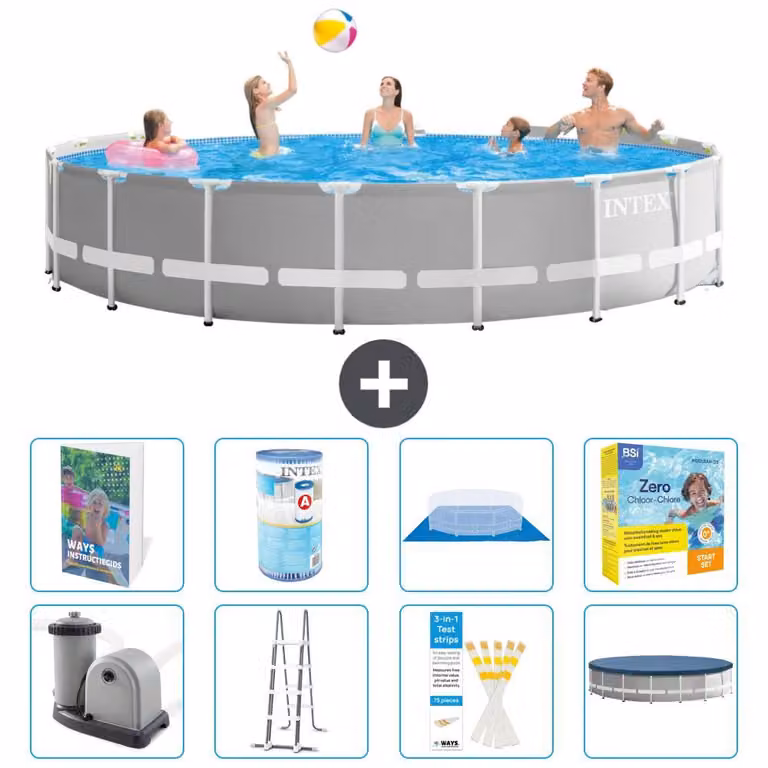 Struttura per piscina a forma di prisma - 549x122 cm - composta da 7 elementi - modello S572