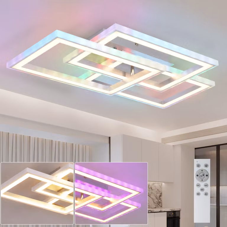 ZMH LED plafoniera bianca lampada da soffitto dimmerabile con telecomando RGB cambio colore 45W per camera da letto soggiorno cucina corridoio