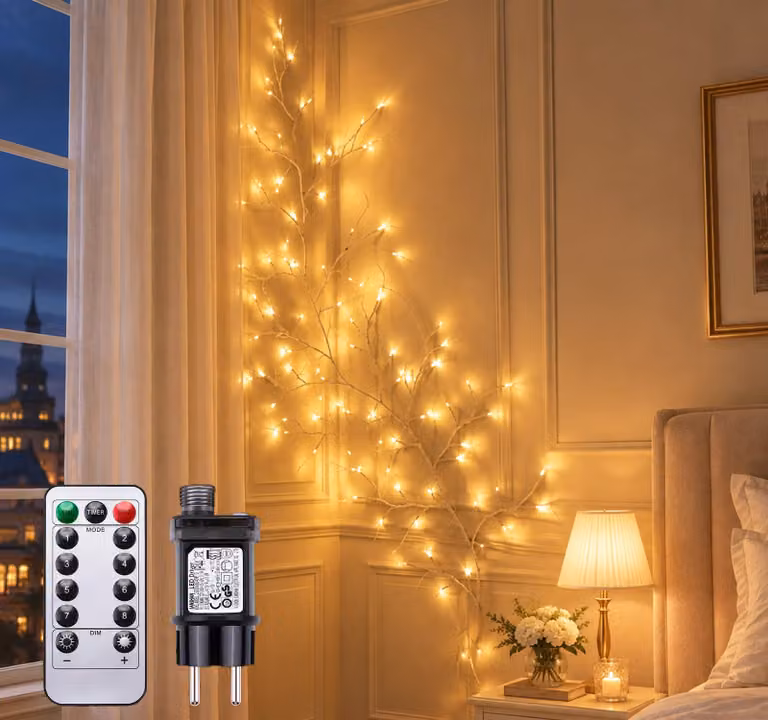 Catena luminosa a forma di ramo, 96 luci a LED, decorazione murale fai-da-te