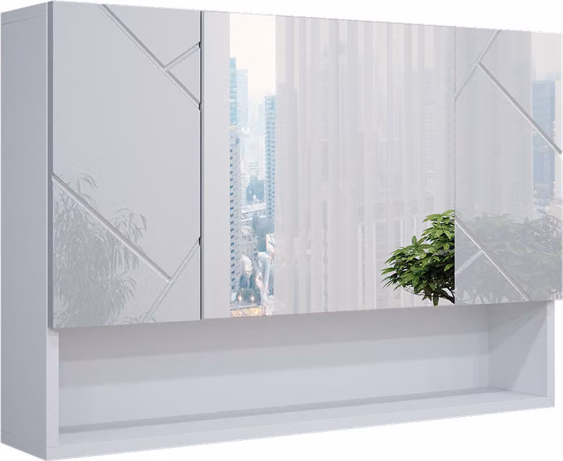 Specchio contenitore bagno Vicco Irma Bianco lucido 80.1 x 55 cm, Model 39450