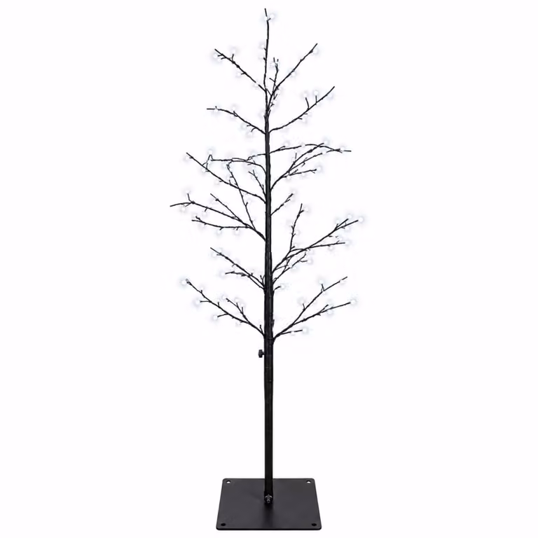 vidaXL Albero di Natale a betulla Nero 120 cm Acciaio 279 LED