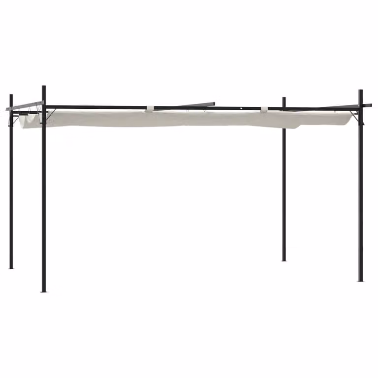 Pergola con Tetto Retrattile Crema 395x292x230 cm