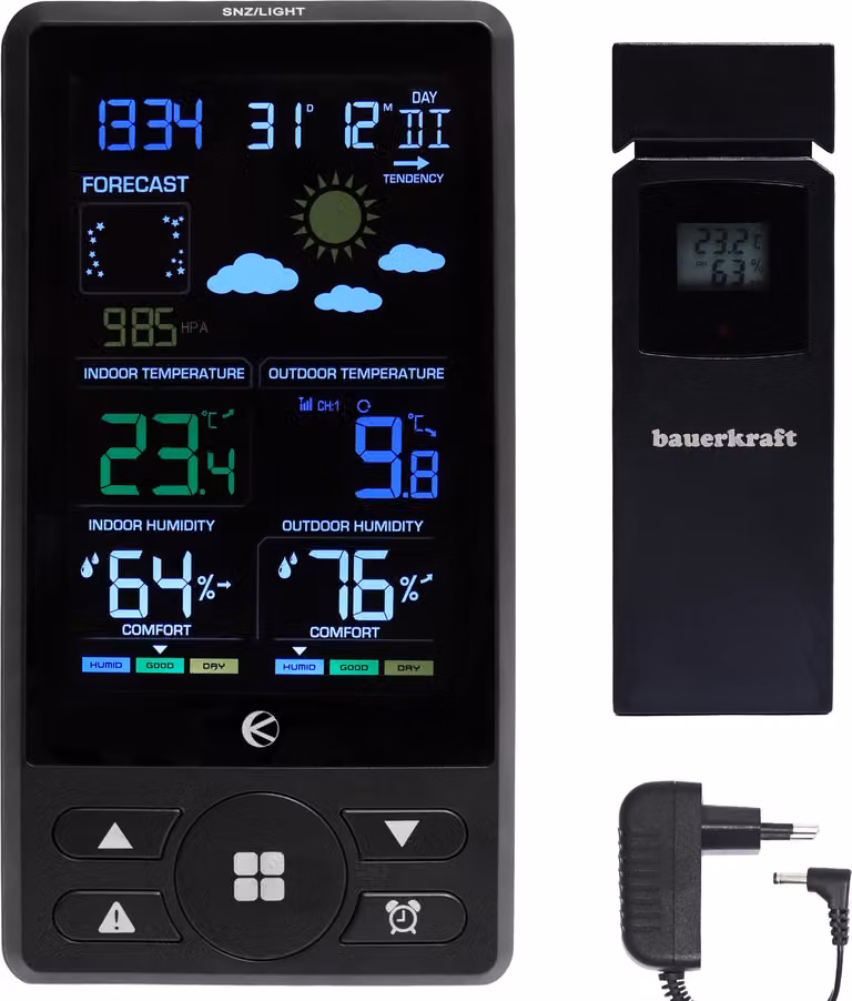 Stazione meteo wireless termometro barometro orologio sveglia previsioni