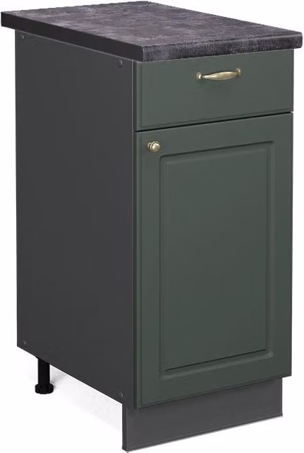 Mobiletto base per cucina Fame-Line Verde-oro rustico/Antracite 40 cm, PL Antracite Vicco