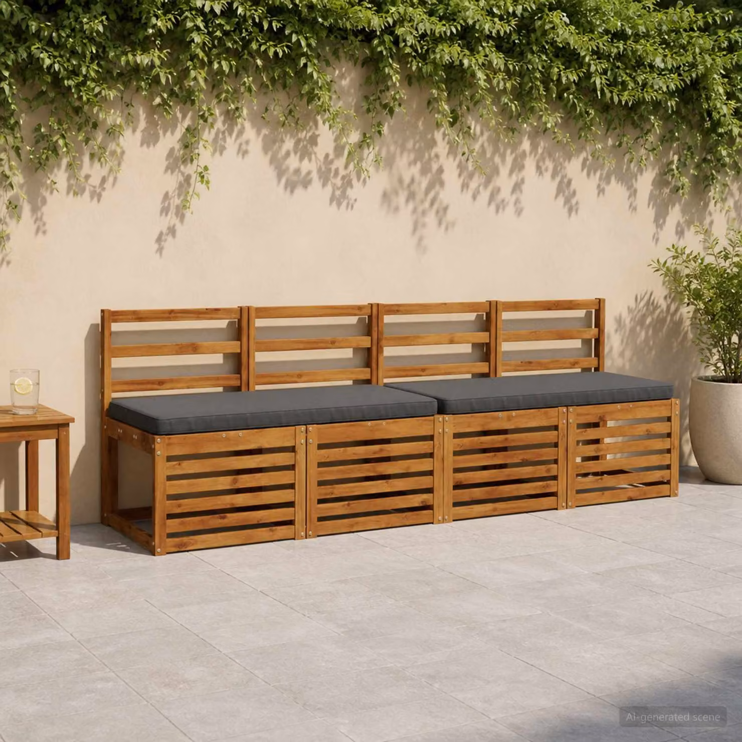 Cuscino per panchina vidaXL VUGHT in poliestere con rivestimento lavabile, colore antracite