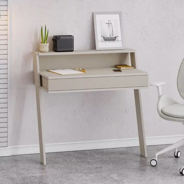 Scrivania da parete Cowork Home EFFEZETA colore beige con cassetto, L: 94 cm