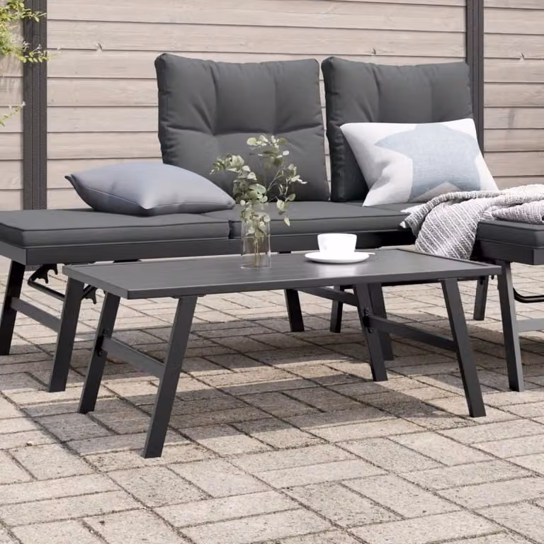 Maison Exclusive - Tavolino da giardino nero 90x45x35 cm Acciaio verniciato a polvere
