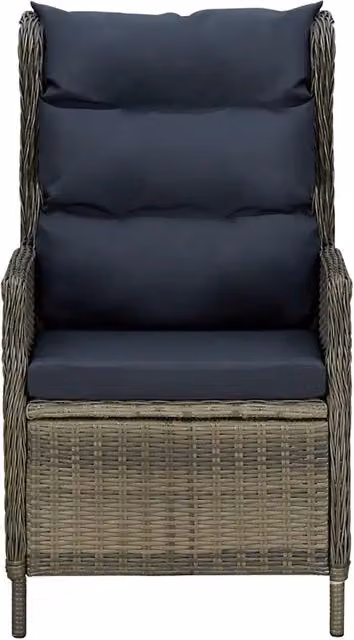 Sedia da giardino moderna in rattan e metallo con cuscini, colore marrone e nero – 1