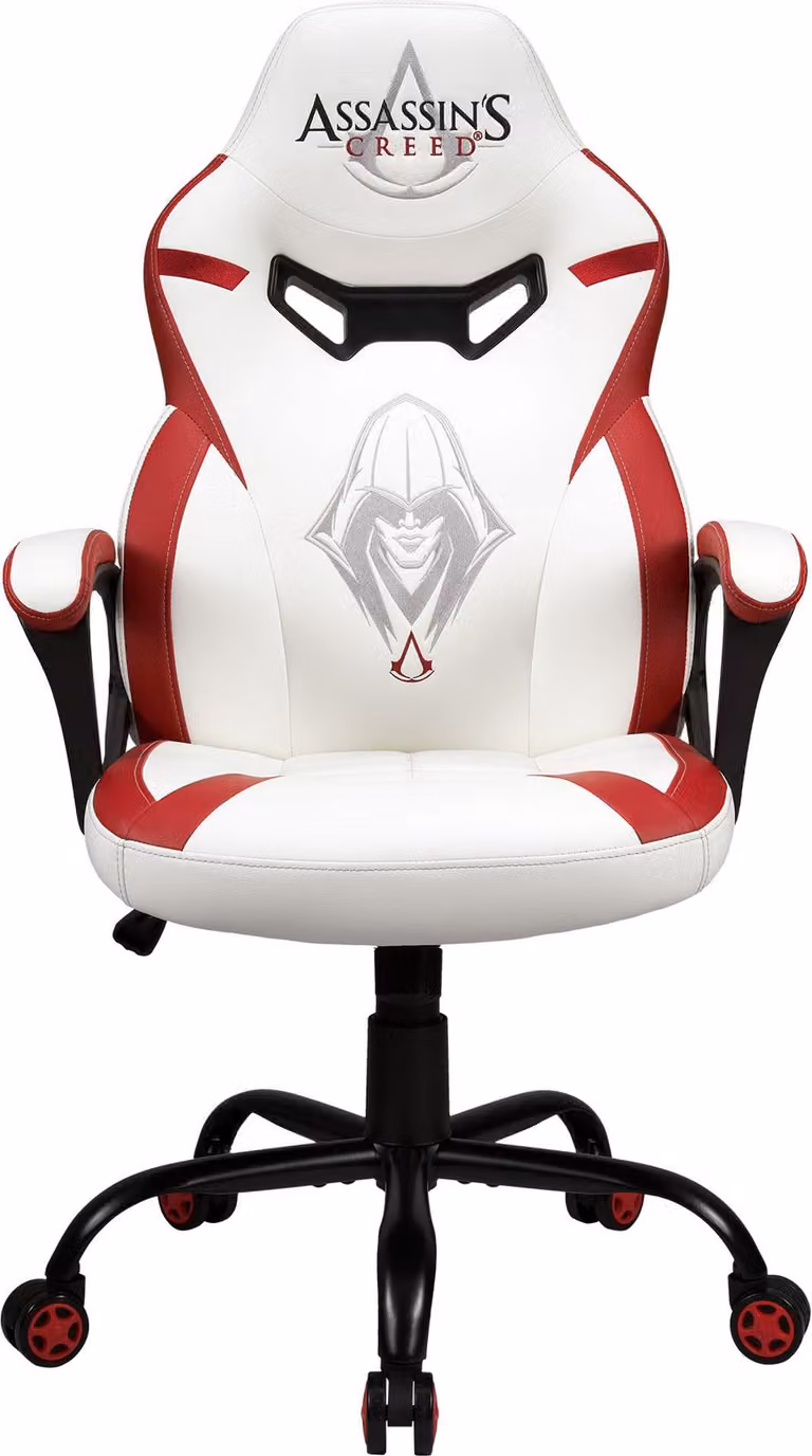 Sedia da gaming, ergonomica, regolabile in altezza, bianca, per bambini