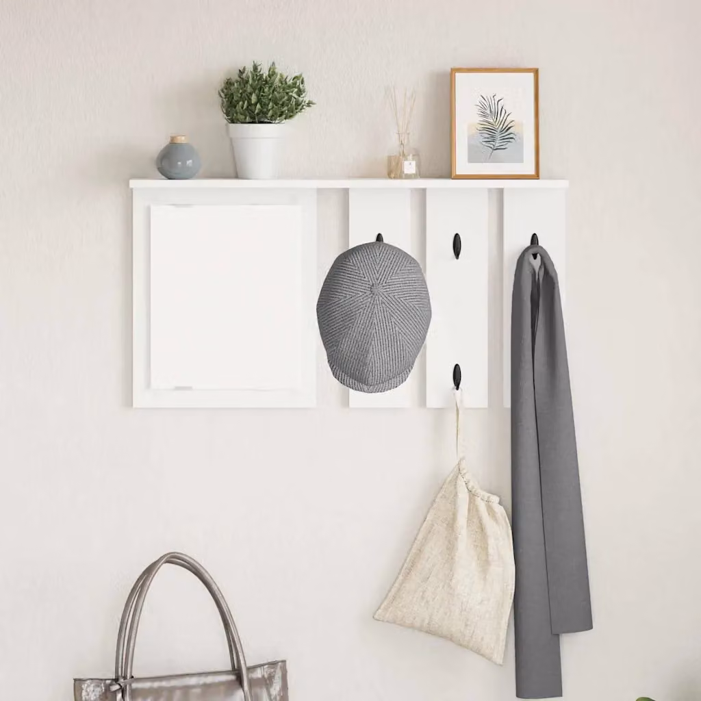 vidaXL Appendiabiti a muro moderno in bianco L: 85 cm, P: 10 cm, H: 45 cm