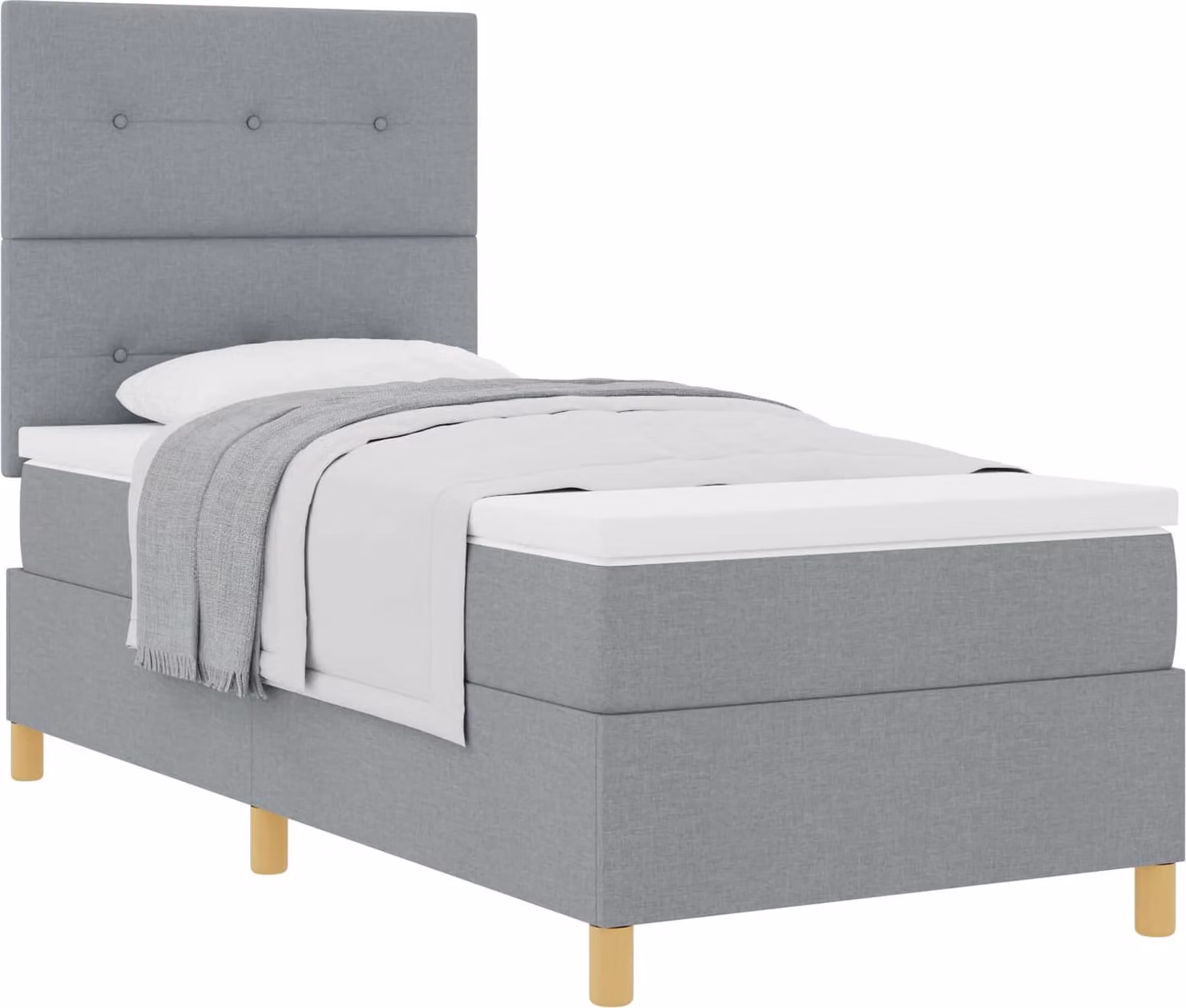Letto a molle con materasso Grigio chiaro 80 x 200 cm Tessuto