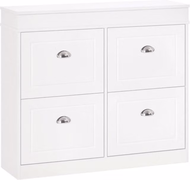 Scarpiera 4 Ante con Ripiani Regolabili ¨C Xylo ¨C Bianco 98x24x83cm