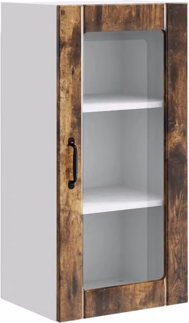 Armadio da cucina a parete moderno con 3 ripiani 40 x 31 x 80 cm in legno multistrato rovere fumo 02_0054339