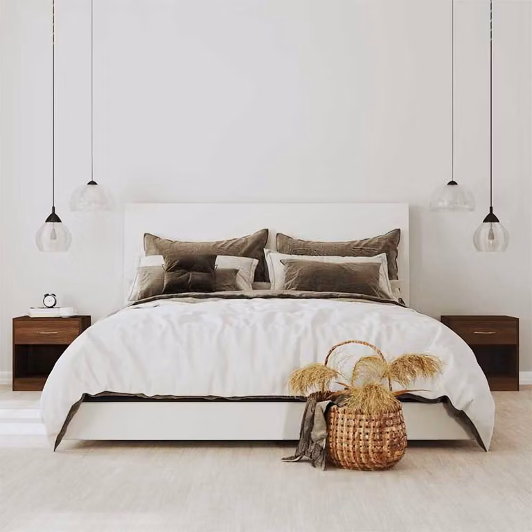 Set di 2 comodini moderni vidaXL con cassetto in rovere marrone L: 38,0 cm, P: 30,5 cm, H: 36,5 cm