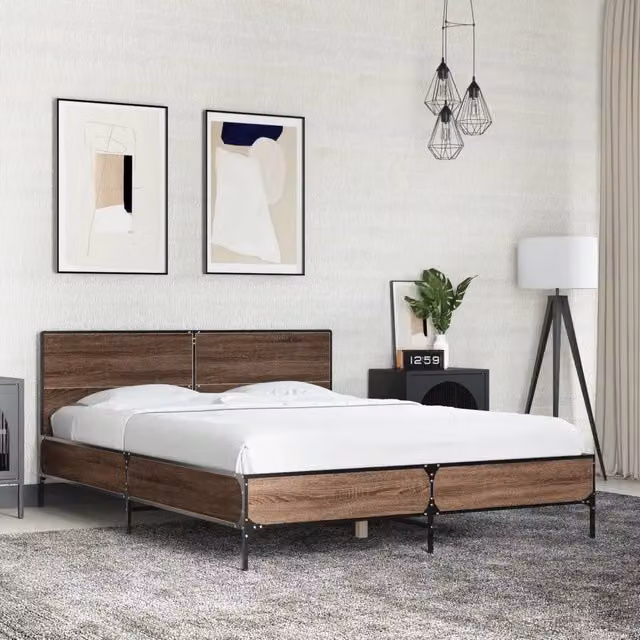 Giroletto Rovere Marrone 135x190cm in Legno Multistrato Metallo 3280031