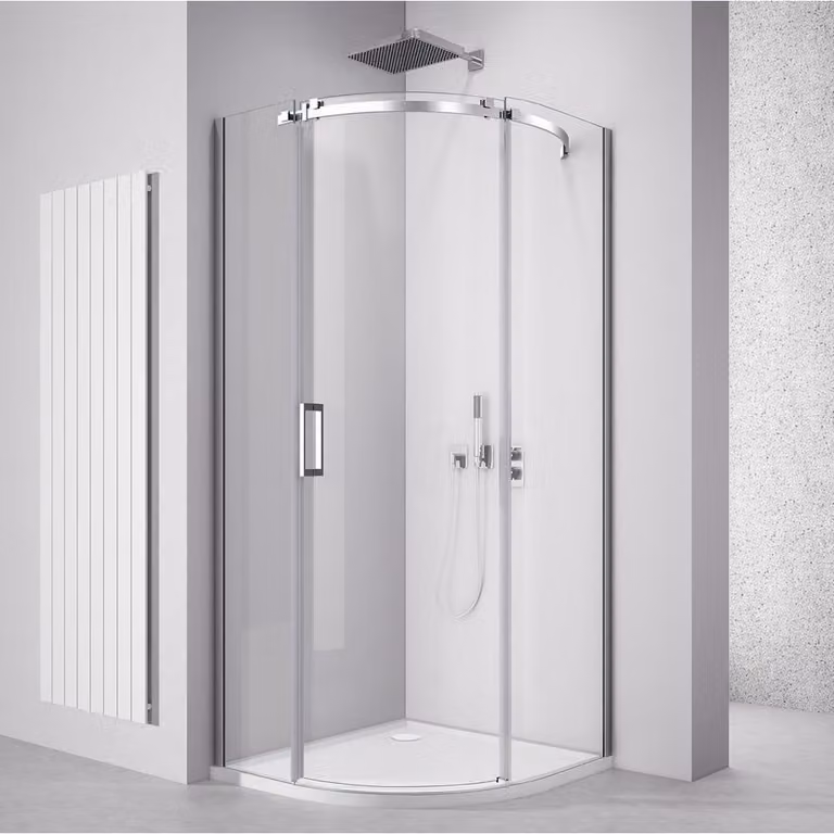 THRON SQUARE Box doccia a quarto di cerchio 900x900 mm, vetro trasparente, versione destra