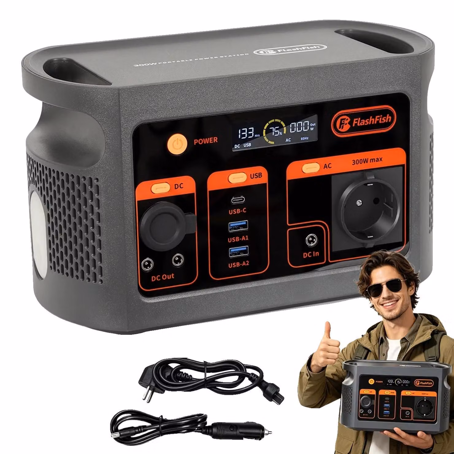 Centralina portatile, batteria da 179,2 Wh, più porte di uscita, centralina da 179,2 Wh