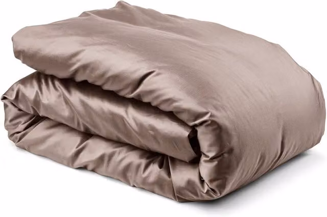 Copripiumino DaunenStep Oasi Deluxe in cotone pettinato beige con chiusura a zip per adulti