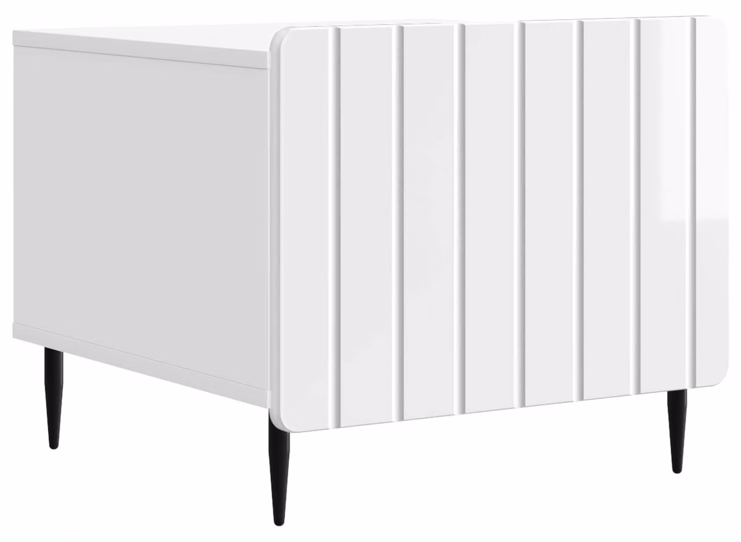 Tavolino da salotto con cassetto Bianco Lucido 49 x 50 x 42 cm