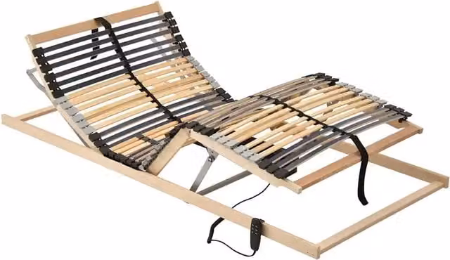 Base a doghe Marrone 80 x 190 cm Legno massello di faggio 42015273