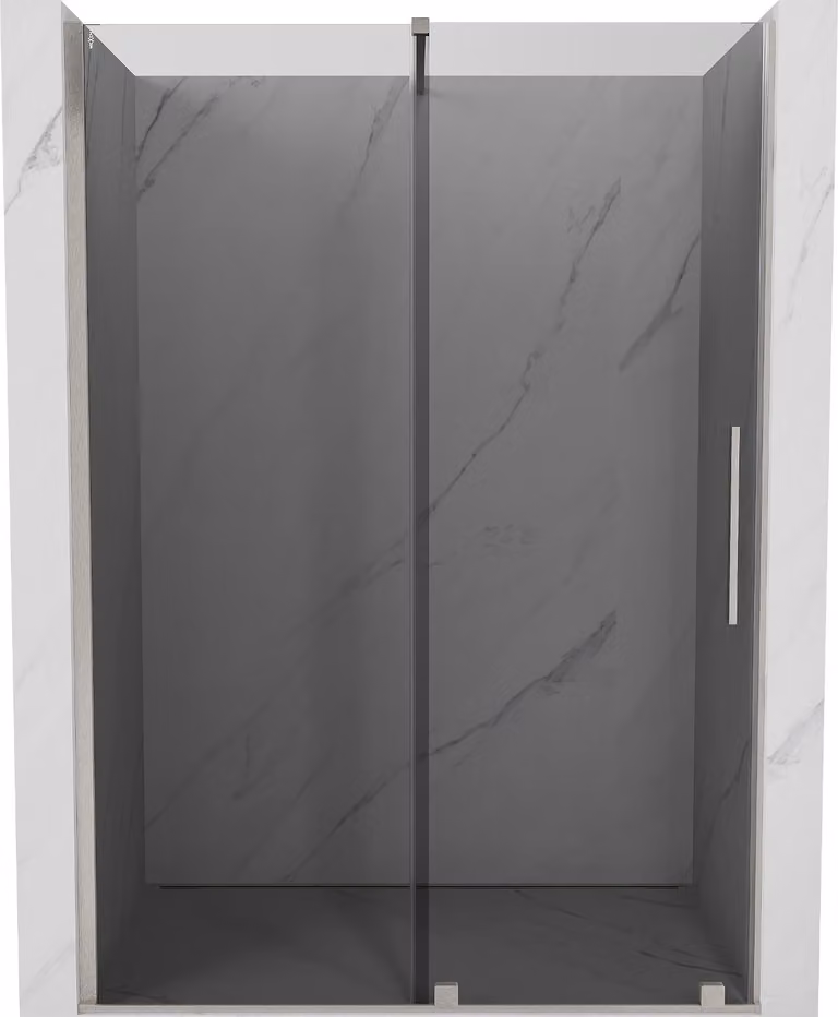 Mexen Velar porta doccia scorrevole 130 cm, grafite, nichel spazzolato - 871-130-000-41-97