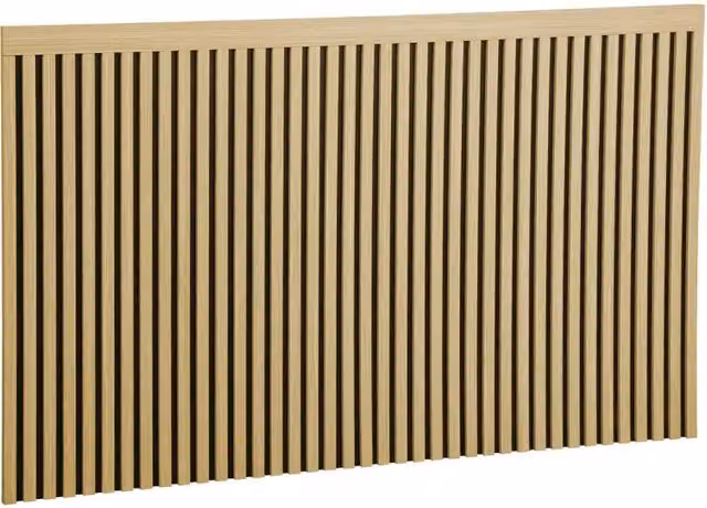 Testiera per letto SWEEEK in legno massiccio con listelli piatti, marrone, L: 165,4 cm, H: 39 cm, P: 15 cm – 1