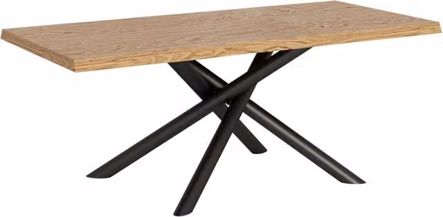 Tavolo allungabile Vindral in rovere scortecciato con gambe in metallo antracite L/P/H: 180-230 x 90 x 75 cm – 1