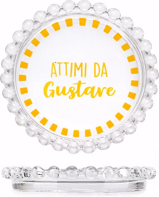 Piattino da aperitivo in vetro Bormioli Rocco Attimi da gustare Color Bloom trasparente