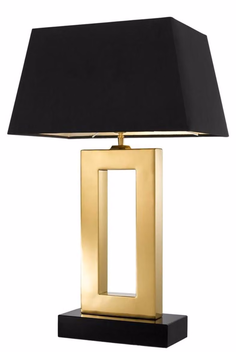 Lampada da tavolo design Casa Padrino, 45 x altezza 71 cm - Elegante lampada da tavolo in nero e oro