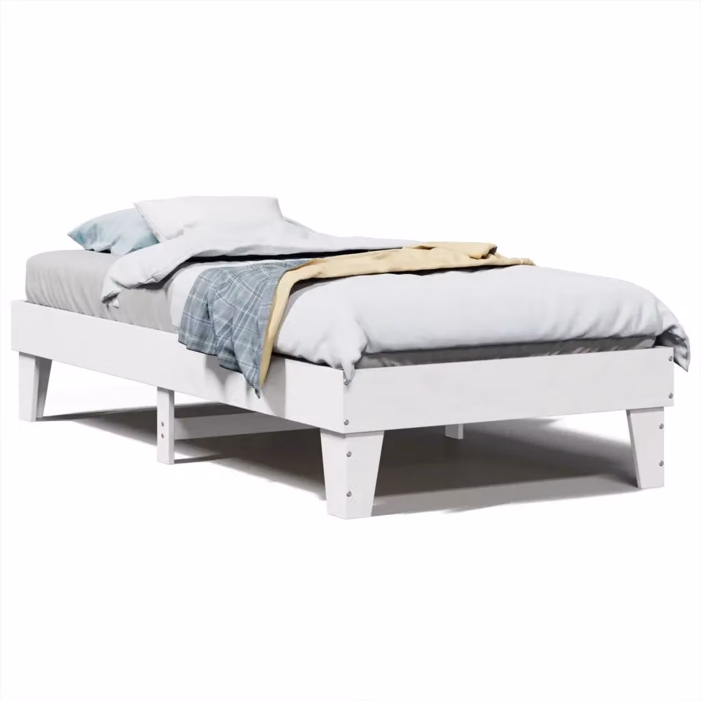 Letto singolo in legno massello di pino bianco vidaXL L/P/H: 190 x 90 x 93,5 cm – 2