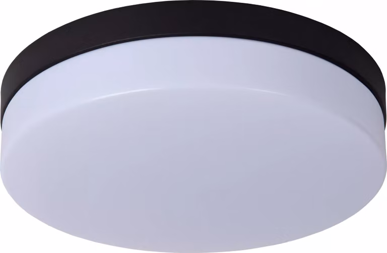 Plafond bagno 28 cm LED 18W nero rotondo BISKIT Lucide