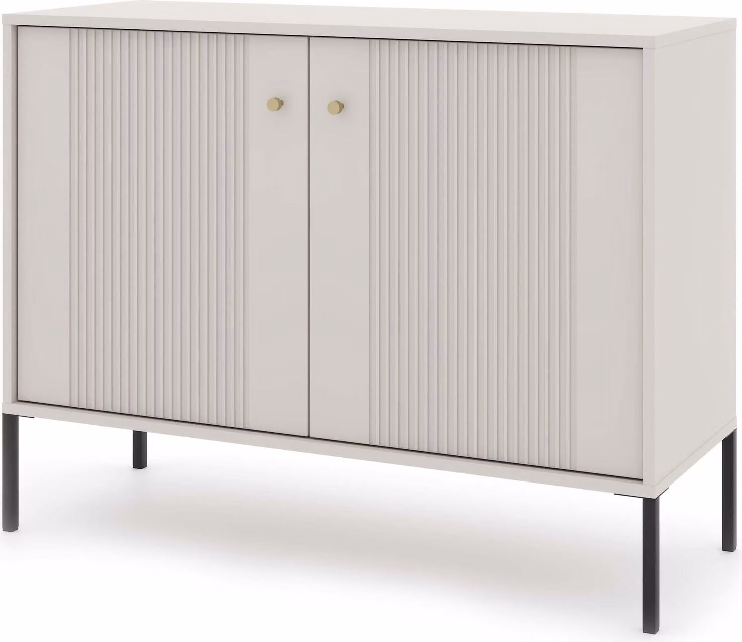 FURNLUX Credenza Iseo Beige E Nero 104cm / Colore principale: Grigio / Dimensioni: 104 x 79 x 39 cm