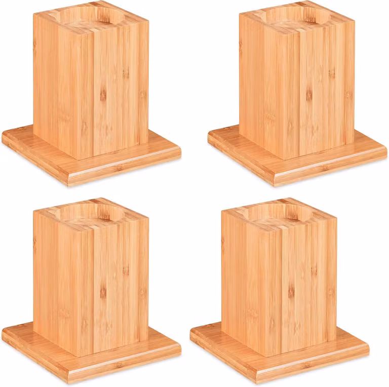 Aumentatori per mobili - Set di 4 - Per tavoli, sedie e altri mobili - 15,5x14,5x14,5 cm - Colore naturale