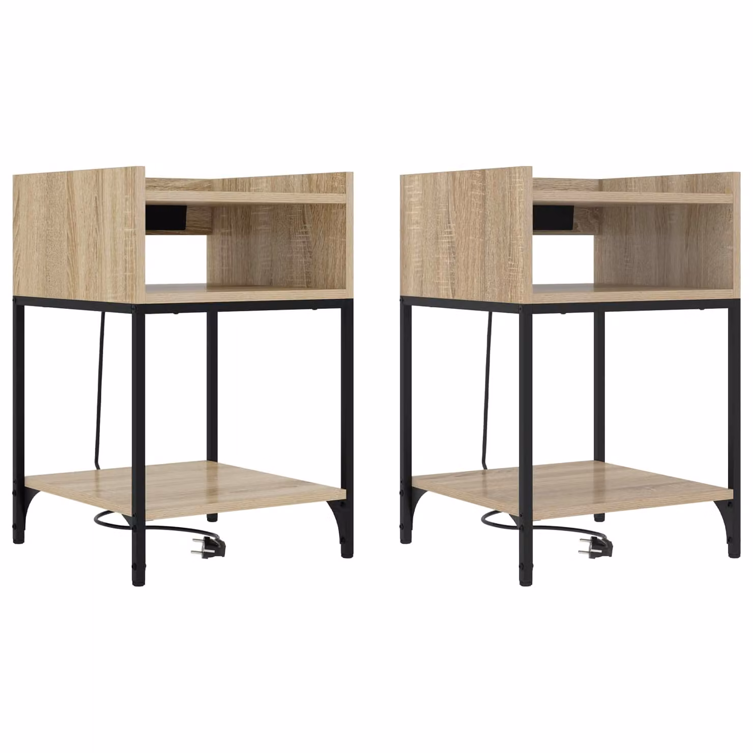 Set di 2 Armadi da Notte vidaXL in Rovere Sonoma, Colore Marrone, L/P/H: 40 x 40 x 61 cm