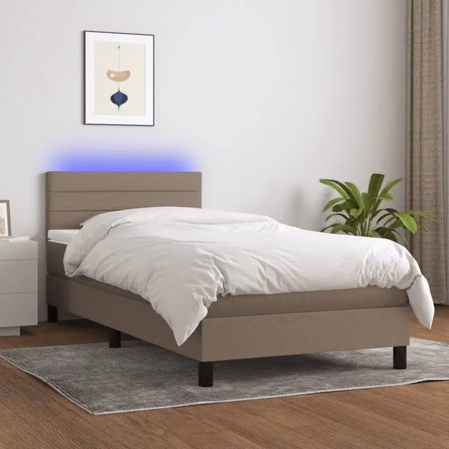 Letto a molle con materasso vidaXL in tessuto con illuminazione LED e porta USB L/P/H: 200 x 80 x 30 cm