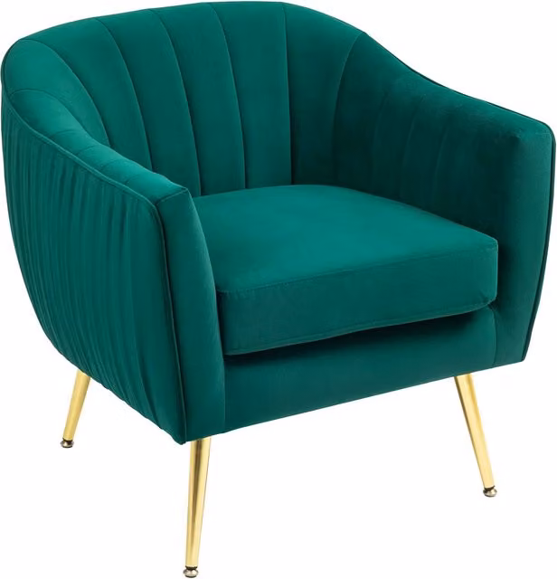 Poltrona Imbottita con Braccioli e Schienale ¨C Minimal ¨C Verde 71x72x73 cm