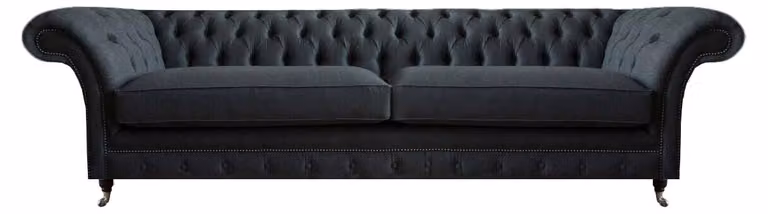 Chesterfield Schwarzer Zweisitzer Designer Wohnzimmer Sitzmöbel Couch