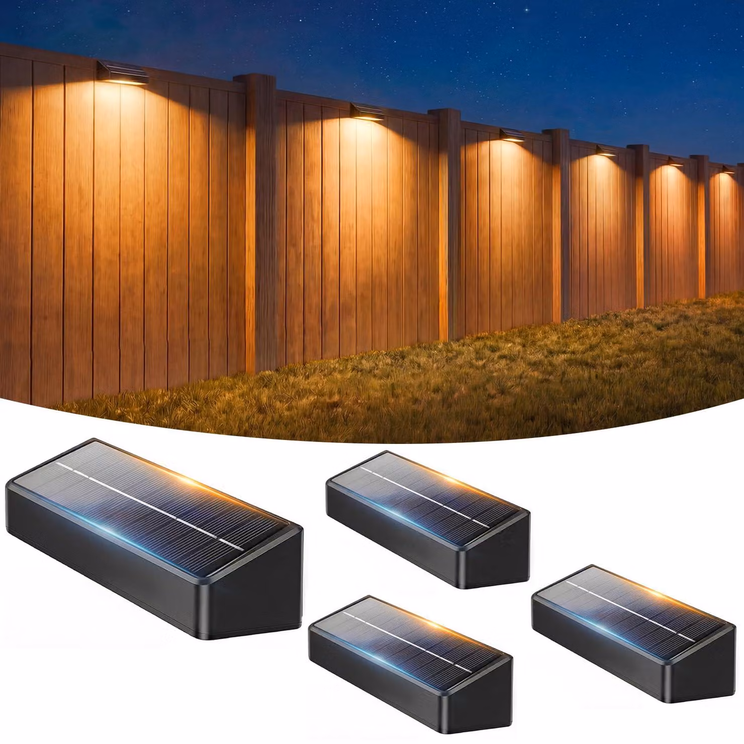 Lampada solare RGB, confezione da 4, grado di protezione IP65, 80 lumen, 12 modalità, con accensione automatica