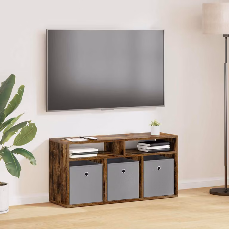 Lowboard con cassetto vidaXL in rovere fumé marrone L: 87 cm, P: 27,5 cm, H: 43 cm
