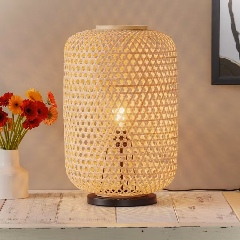 Schöner Wohnen Lampada da tavolo Calla, Legno chiaro, Soggiorno / Sala da pranzo, Legno, Moderno, Lampada da tavolo