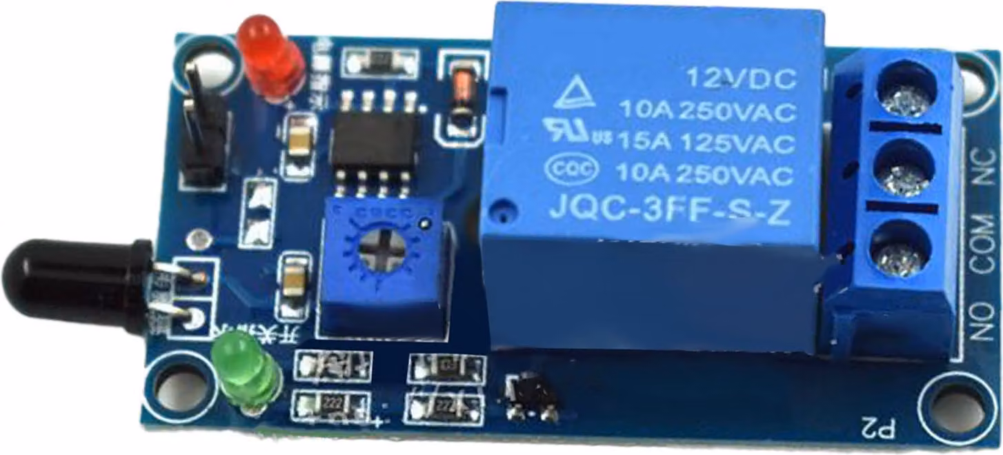 Modulo sensore di fiamma IR Sensibilità regolabile Modulo relè di rilevamento allarme incendio CC 12V
