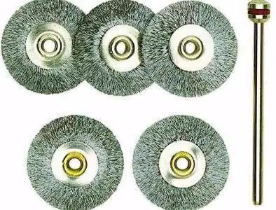 Proxxon Stahldrahtbürste, 5 Stück (Durchmesser 22mm, +Träger) 28952