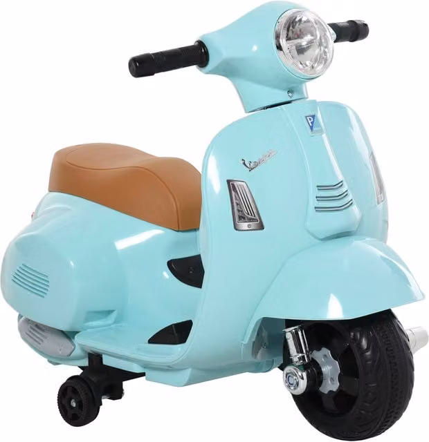 Moto Elettrica per Bambini Minimal Verde con 4 Ruote, Luci e Suoni, L/P/H: 66.5 x 38 x 52 cm