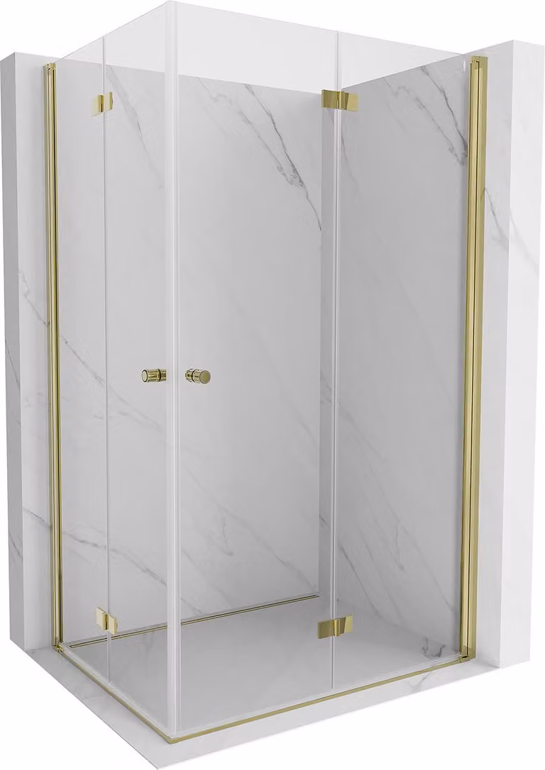 Mexen Mist-F Duo cabina doccia pieghevole destra 70 x 110 cm, trasparente, oro - 8A6-070L-110P-50-00