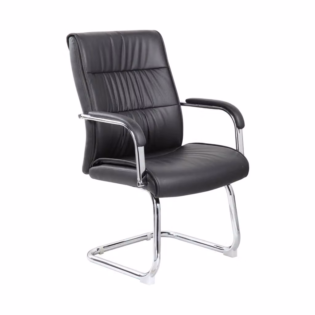 Sedia da ufficio Decimo DMORA con braccioli in ecopelle nera, L: 66 cm, P: 59 cm, H: 98 cm – 2