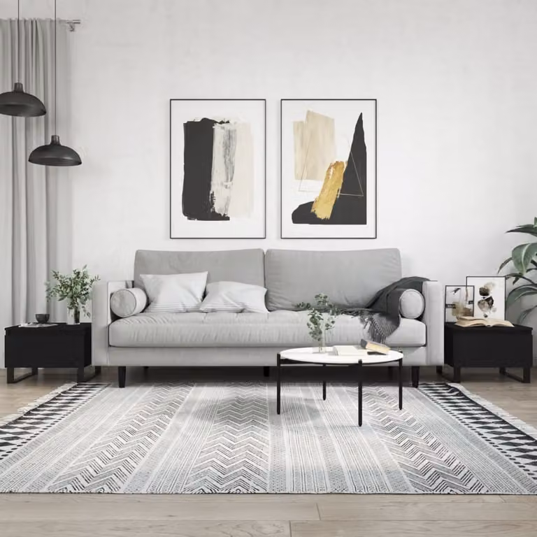 Maison Exclusive - Tavolini da salotto 2 pz. Nero 50x46x35 cm Materiale ligneo