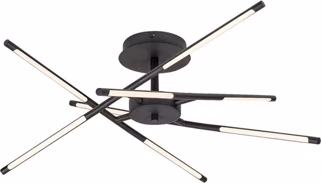 Plafoniera LED Rabalux Henli moderna nera con luce bianco caldo da 30W, L: 76 cm
